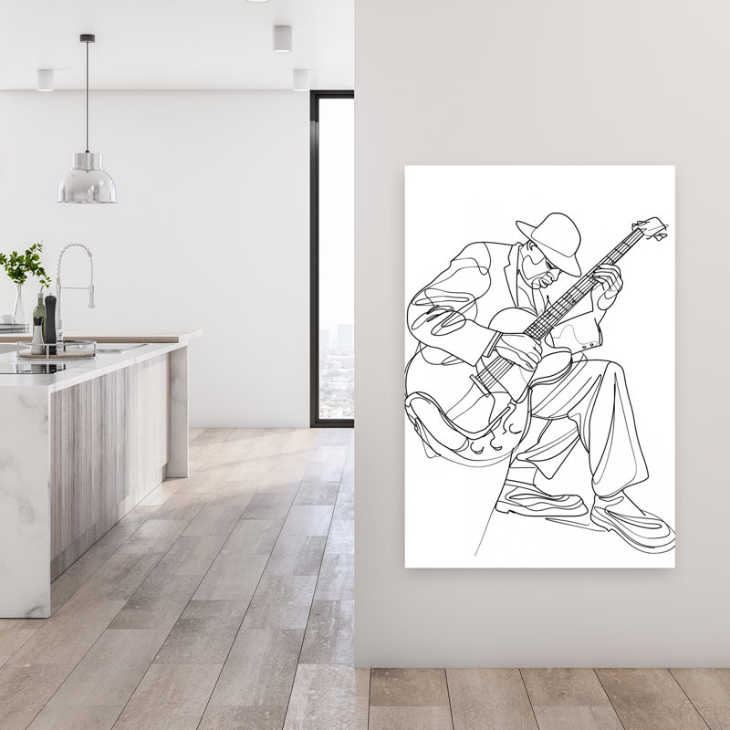 Art mural abstrait contemporain Blues, 48" H x 32" W