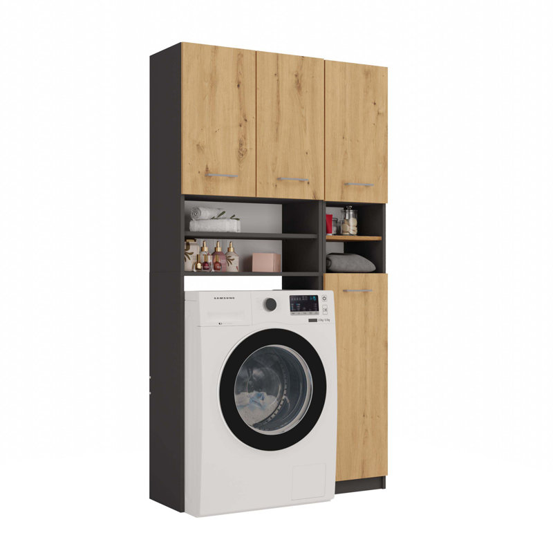 MDF Wood Laundry Room Organiser, Anthracite/Artsian