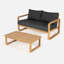 Causeuse de patio Ivy avec table basse et coussin beige-601856696