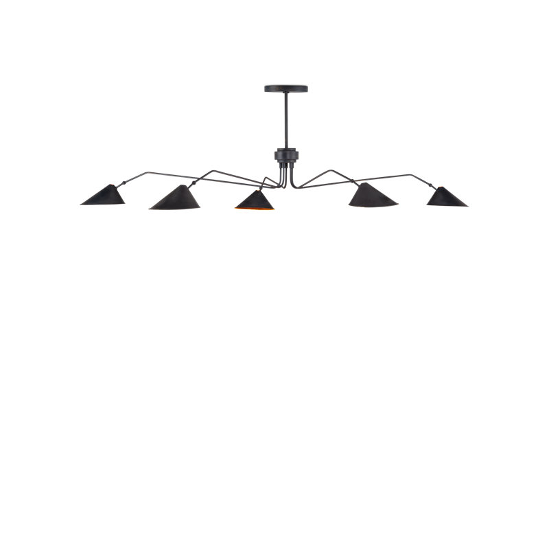 Lustre géométrique à 5 lumières avec abat-jour Serpa