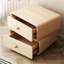 Table de chevet rotative, table de chevet en forme de cube de sucre avec 2 tiroirs, structure en bois massif de style moderne et luxueux-123602879