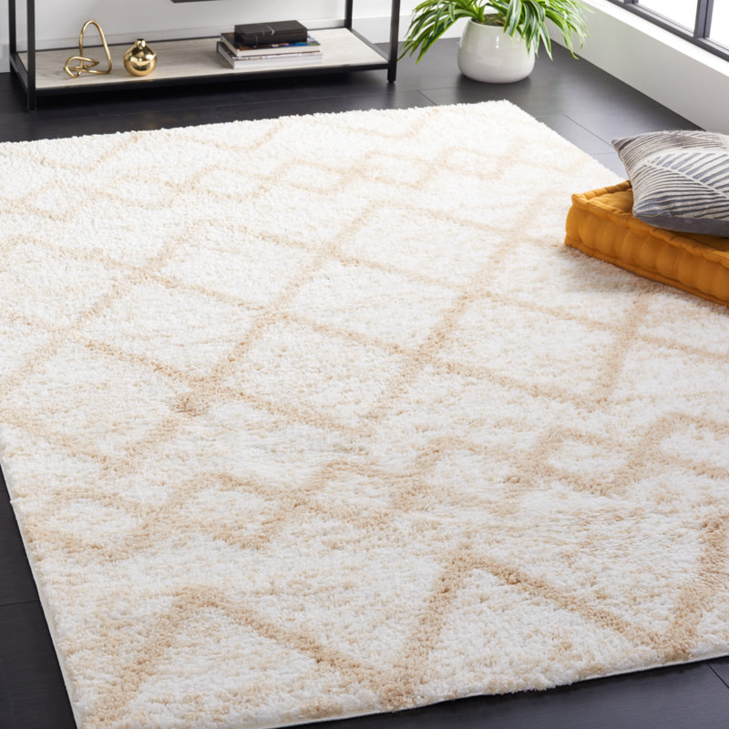 Berber Shag Performance Geometric Rug, Rectangle 4'5" x 6'5"