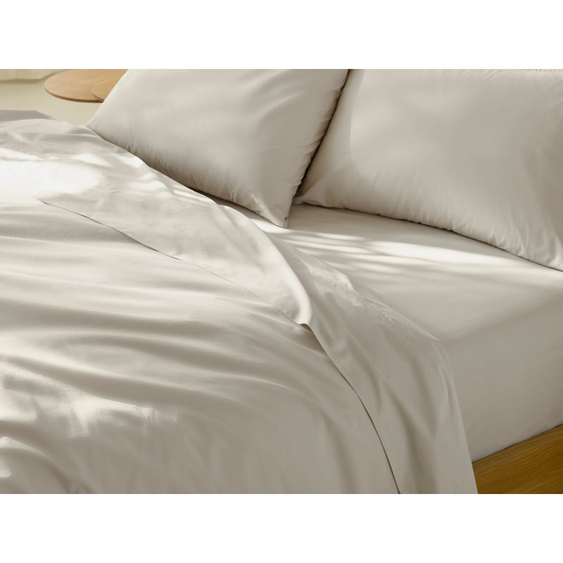 Refined Sheet Set, California King Sheet Set with 2 Pillowcases, Stone