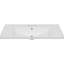 Comptoir de salle de bain 36 po, céramique, lavabo blanc, aucun accessoire supplémentaire inclus, 3 trous de robinet pré-percés, fixation 4 po, style moderne, profondeur 18 po, hauteur 6,6 po