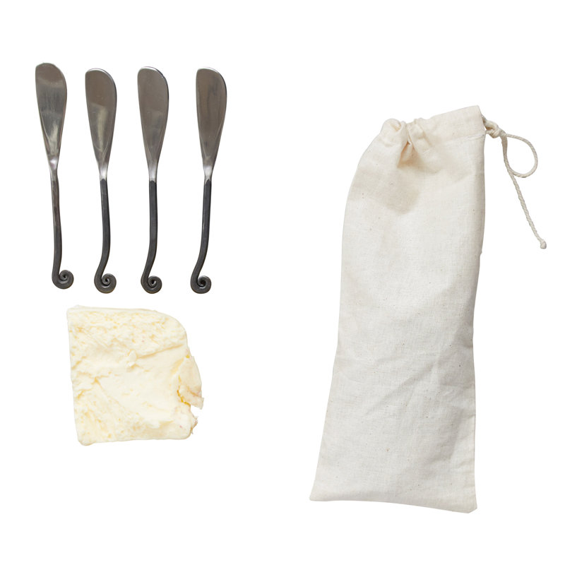 Creative Co-Op 4 Piece Metal Canape Knives