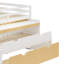 Structure de lit mezzanine peu encombrante avec bureau coulissant, lit gigogne et tiroirs de rangement intégrés-173425324
