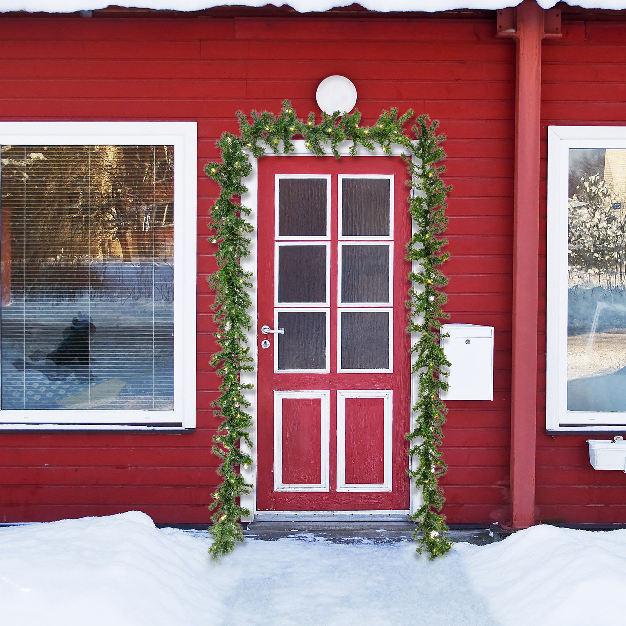 The Holiday Aisle® 9 ft. Stefan Fir Garland with Clear Lights