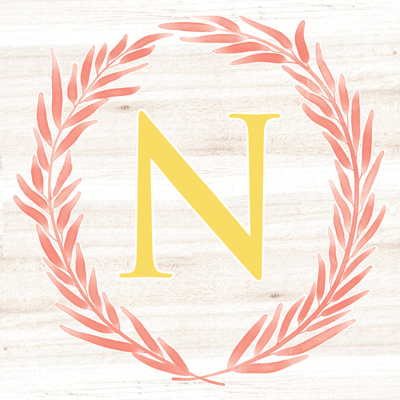 Laurel Wreath N - Wrapped Canvas Print, 30cm H x 30cm W x 3.8cm D