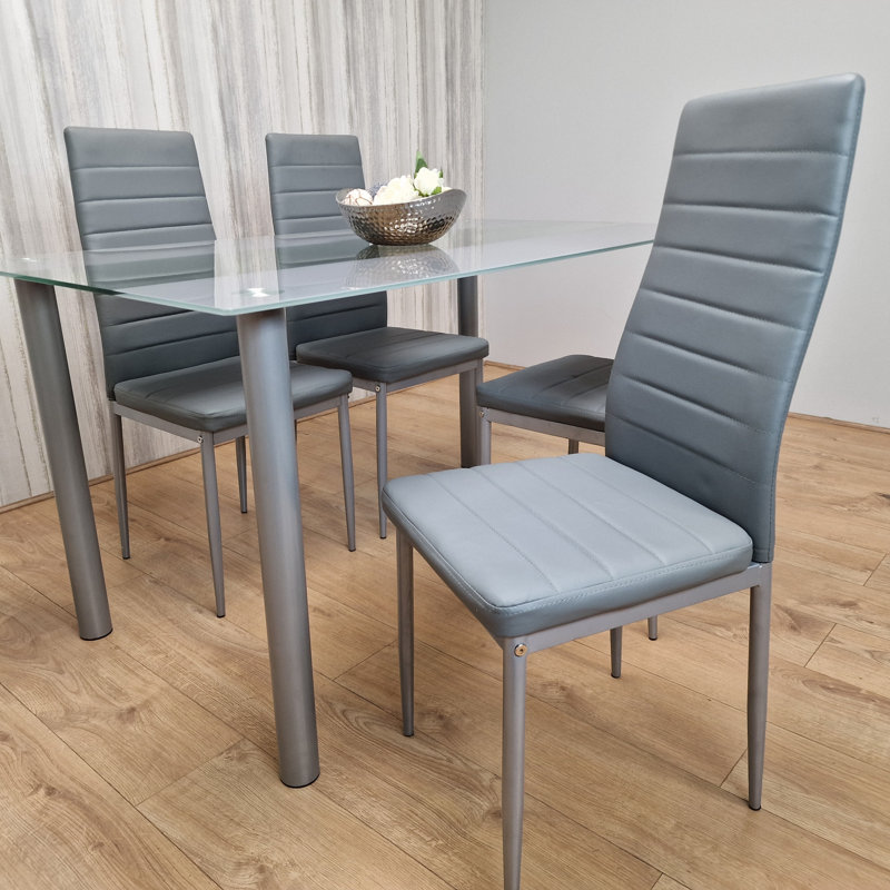 Sabb 4 -Person Glass Dining Set
