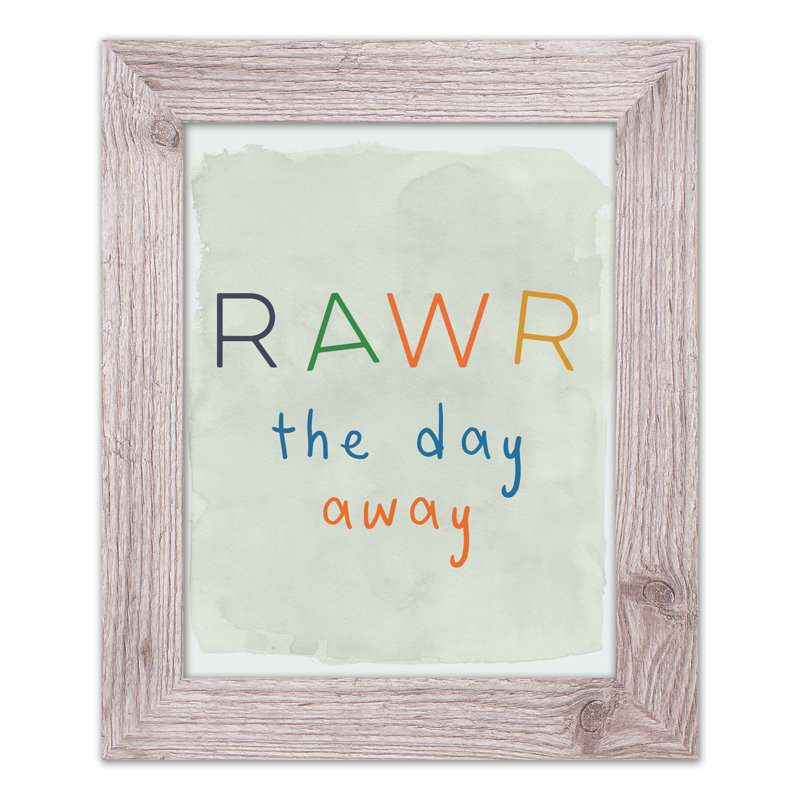 Roar The Day Away, art encadré, H 14 po x l 11 po x P 0,75 po, Cadre blanc