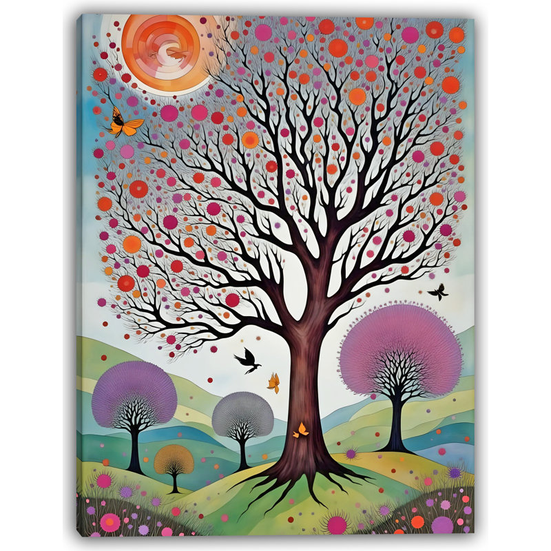"Arbre d'harmonie" - Art abstrait sur toile Nature, H 32 po x l 24 po