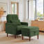 Upholstered Armchair with Footstool-1354990034