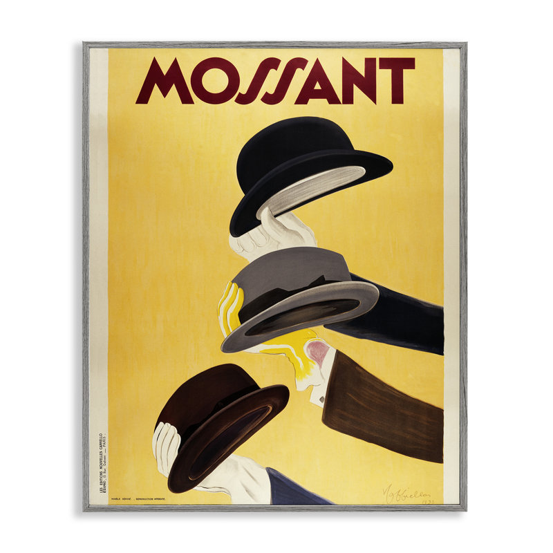 Publicité rétro avec chapeau haut de forme, estampe numérique, conception par Marcus Jules, H 14 po x l 11 po