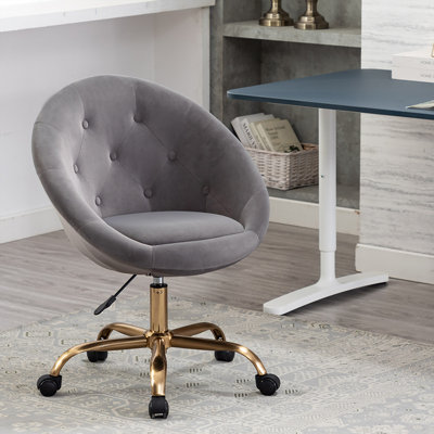 Chaise de bureau ergonomique rembourrée en velours