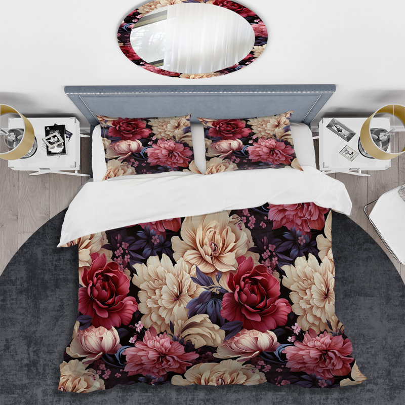 Boho Victorian Romance Victorian Pattern - Ensemble de housse de couette à motif floral