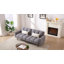 Canapé-lit convertible avec futon, canapé-lit ajustable, canapé-lit rembourré en tissu moderne avec pieds en bois et 2 coussins-983280154