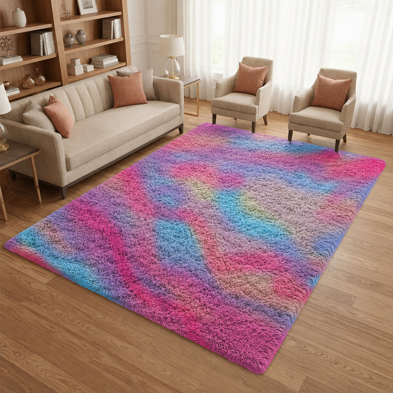 Machine Tufted High Pile Shag Area Rug(Ultra Soft & Fluffy), Rectangle 200 x 290 cm, Brown