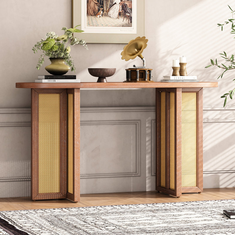 Console d'entrée avec meubles, plateau de table ovale, poids de 37,48 lb,, Natural Wood Wash