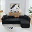 Canapé modulaire 114 po avec méridienne en forme de L, canapé modulaire avec repose-pieds mobile 114 po, canapé-lit pour salon, sans assemblage requis, noir-1707365435