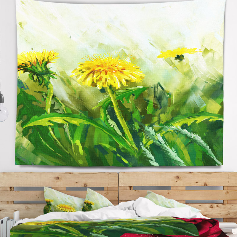 Tapisserie de fleurs de pissenlit Floral, H 50 po x l 60 po