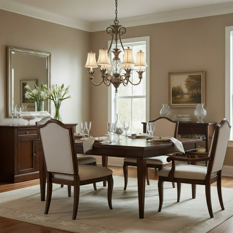 Plantation 7 Light Chandelier, Pearl Bronze