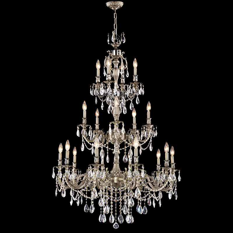 Brindisi 20 - Light Tiered Chandelier, Clear, Swarovski Strass, Monaco Bronze