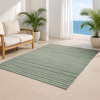 Tapis intérieur / extérieur vert HorizontalStripes