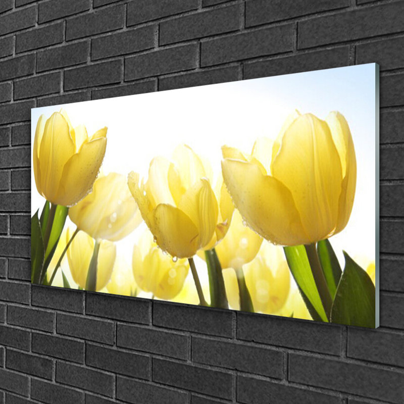 Floral Tulips - Unframed Panoramic Photograph on Glass