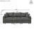 Modern Sofa Bed With Storage, 2 Ottomans-1963845417