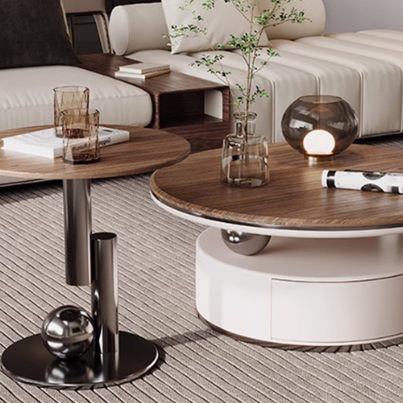 Light luxury design sense coffee table, 15.74" H x 35.43" L x 35.43" W
