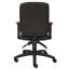 Chaise de bureau pivotante Zean, accoudoirs bouclés, tissu en crêpe noir, roulement