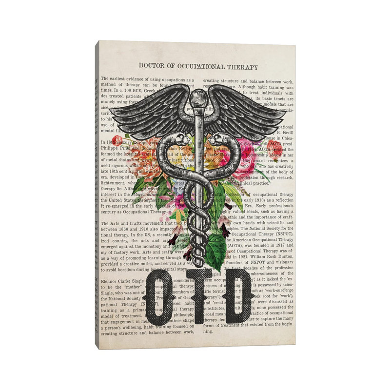 OTD, Doctor Of Occupational Therapy With Flowers by Aged Pixel - Wrapped Canvas Gallery-Wrapped Canvas Giclée