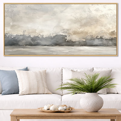 «Ocean Meets Land», toile abstraite côtière, Javen