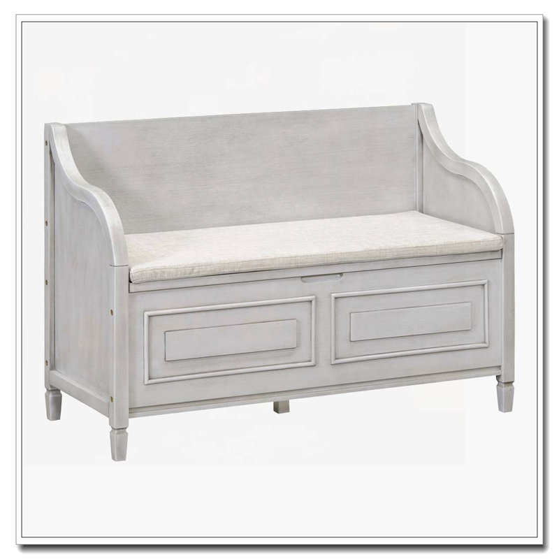 Solid wood Entryway Multifunctional Storage Bench, Gray Wash