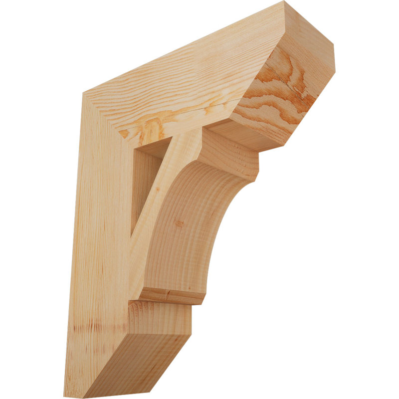 Support en bois / corbeau, Douglas (lisse), H 22 po x l 5,5 po x P 18 po