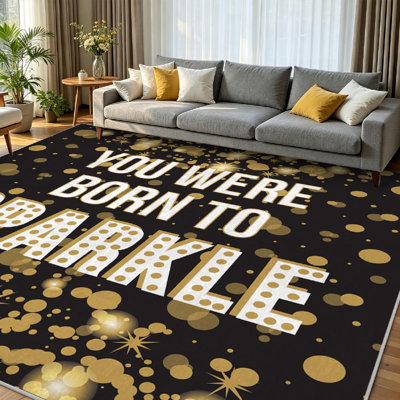 Tapis doré lavable à la machine, «You are Born To Sparkle»
