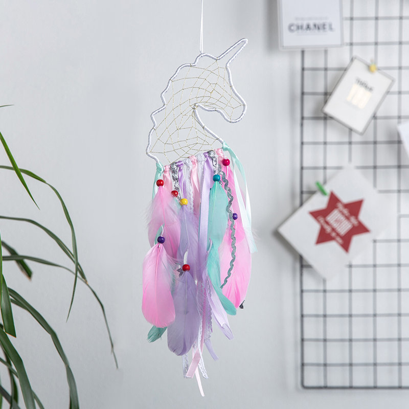 Décoration murale Dreamcatcher licorne