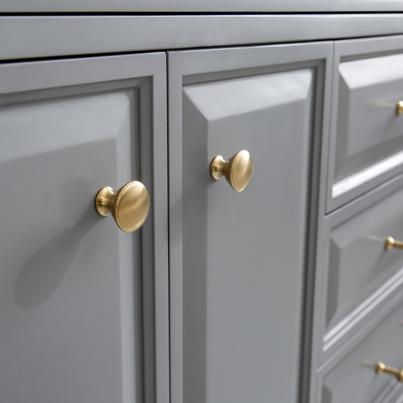Palace 72'' W Double Vanity, Cashmere Gray, Satin Brass
