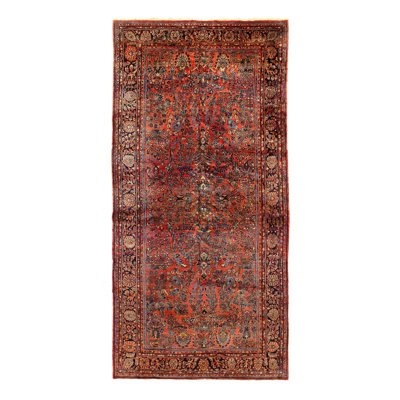 Rust Antique Sarouk Rug 7' X 14'3"