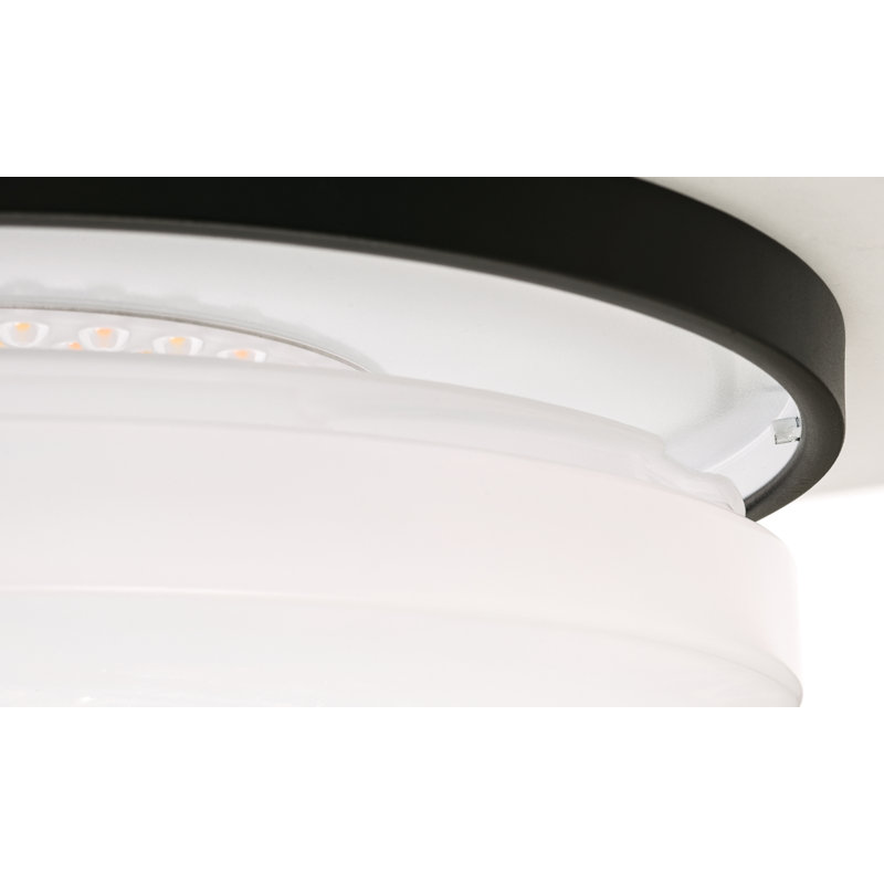 LED Flush Mount, Black, 3" H x 19" W x 19" D