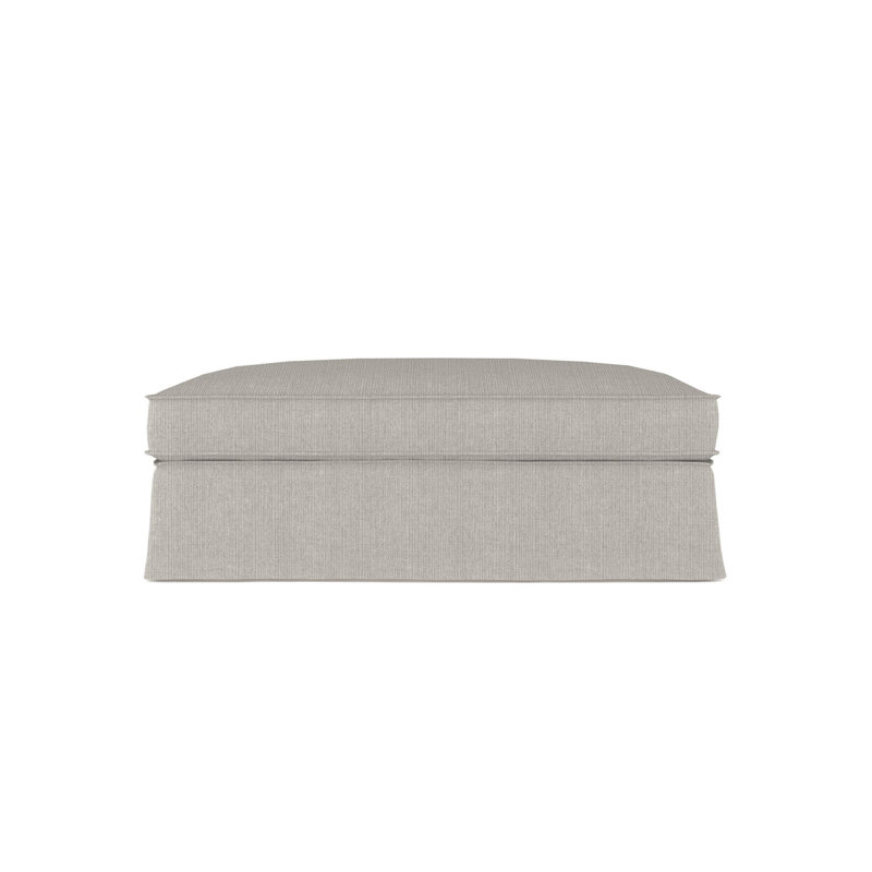 Mulberry Ottoman, Plush Velvet Oyster, Weathered