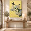 Art mural rétro sur toile, hortensia et oiseau-681134312