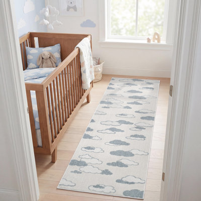 Hedwig High-Low Youth Cloud Scandi Blue/Ivory Indoor/Outdoor Rug