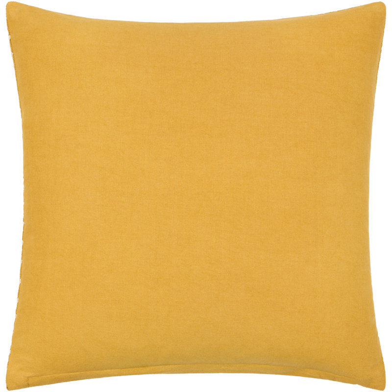 Geometric Cotton Pillow Cover, 22" x 22", Mustard/Beige