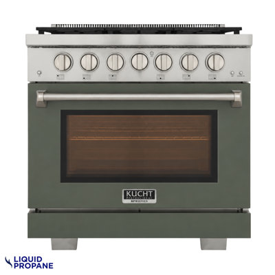 36 in. 5.2 cu. ft. Natural Gas Range and Convection Oven in Black with True Simmer Burners
