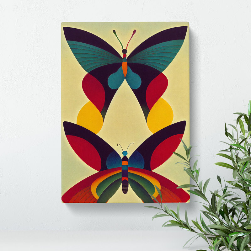 Butterflies In Abstract No.1 - Wrapped Canvas Print, 50cm H x 35cm W x 3cm D