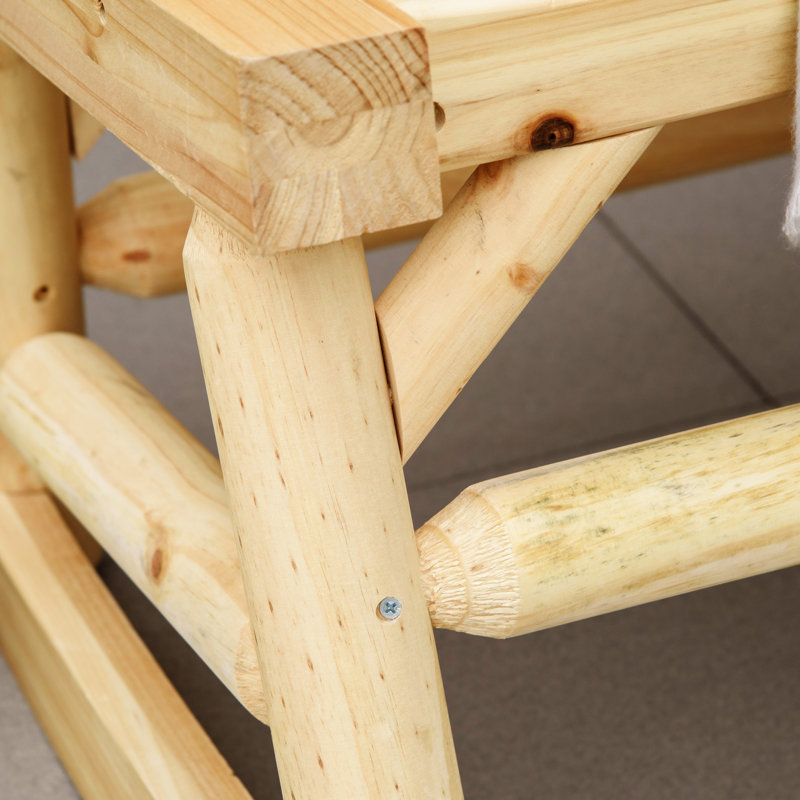 Chaise berçante en bois pour 2 personnes Outsunny (avec la table)