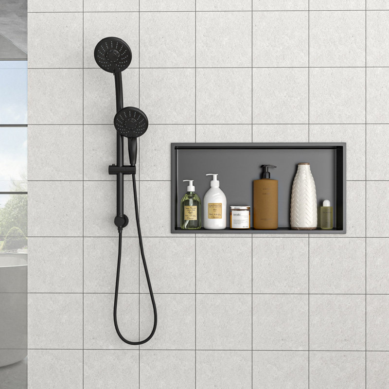 Accent Cabinet, Small Cabinet, Small Storage Cabinet, Metal Locker, Shower Niche, For Bathroom, Satin Black