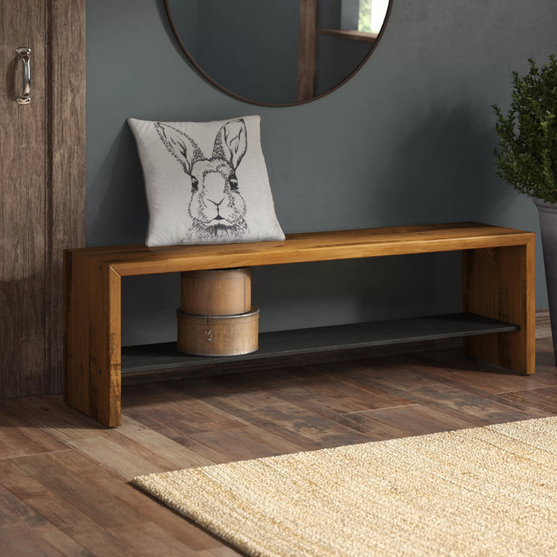 Earby Storage Bench with Lower Shelf, Amber