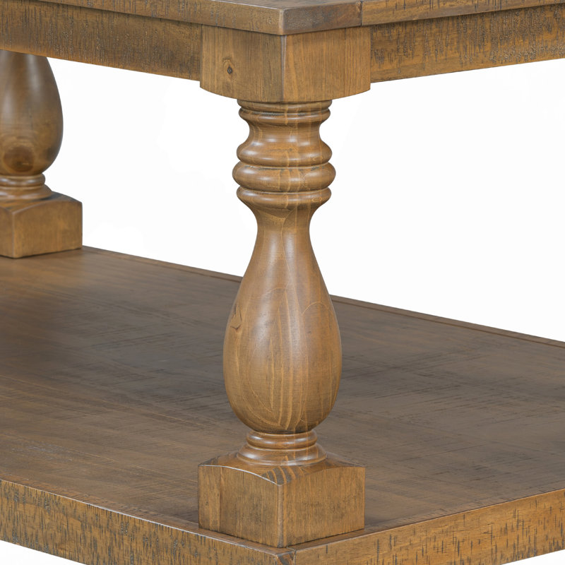 Coffee Table with Floor Shelf, Brown